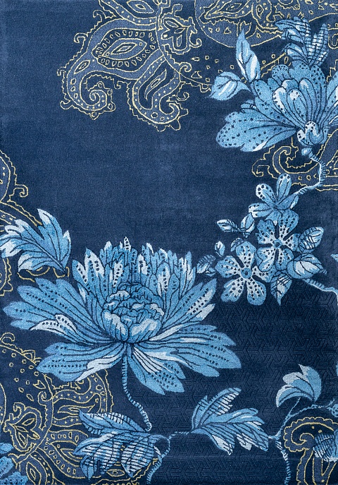 Индийский ковер из шерсти и арт-шёлка «WEDGWOOD» Fabled Floral Navy 37508