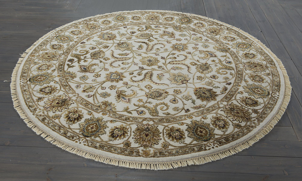 Индийский ковёр из шерсти и шёлка «PLATINUM» AK1511-IVR-IVR(Round)