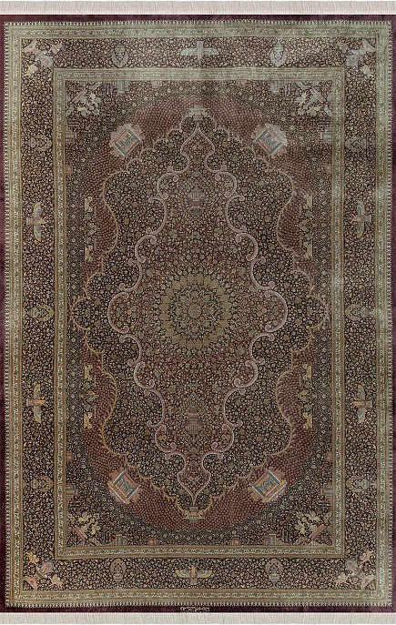 Иранский ковер из шёлка «QOM» 10-514-IR 1