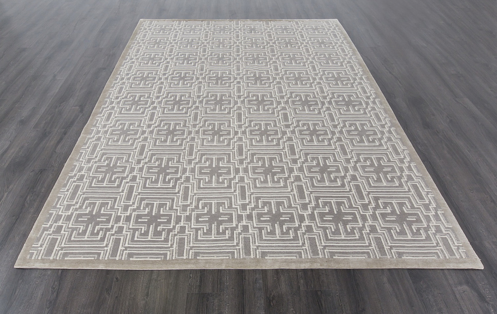Непальский ковёр из шерсти и шёлка «ART DECO RUGS» PORTICELLO WHITE-90058 (90129)