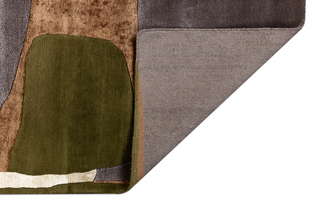 Индийский ковер из шерсти, шёлка и эвкалиптового шёлка «TECTONIC» D1-C4