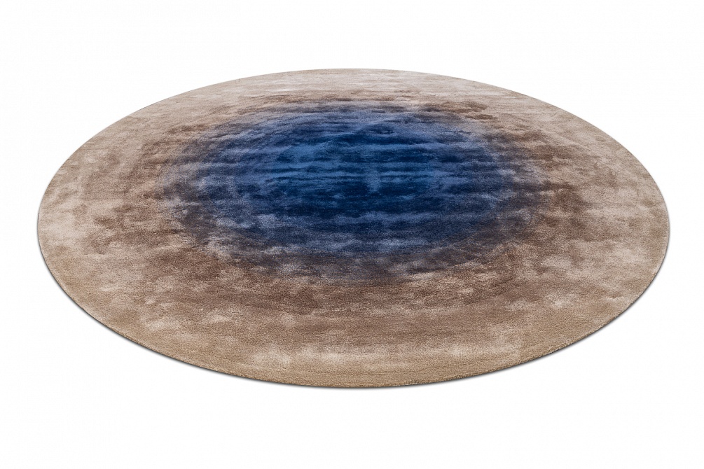 Индийский ковер из эвкалиптового шёлка «VELVET MIRAGE» DEGRADEE SAPPHIRE(Round) 2