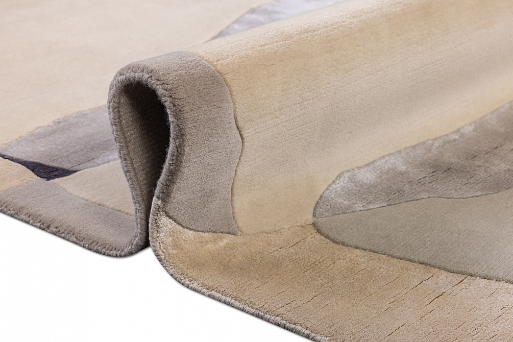 Индийский ковер из шерсти, шёлка и эвкалиптового шёлка «TECTONIC» D1-C3 10