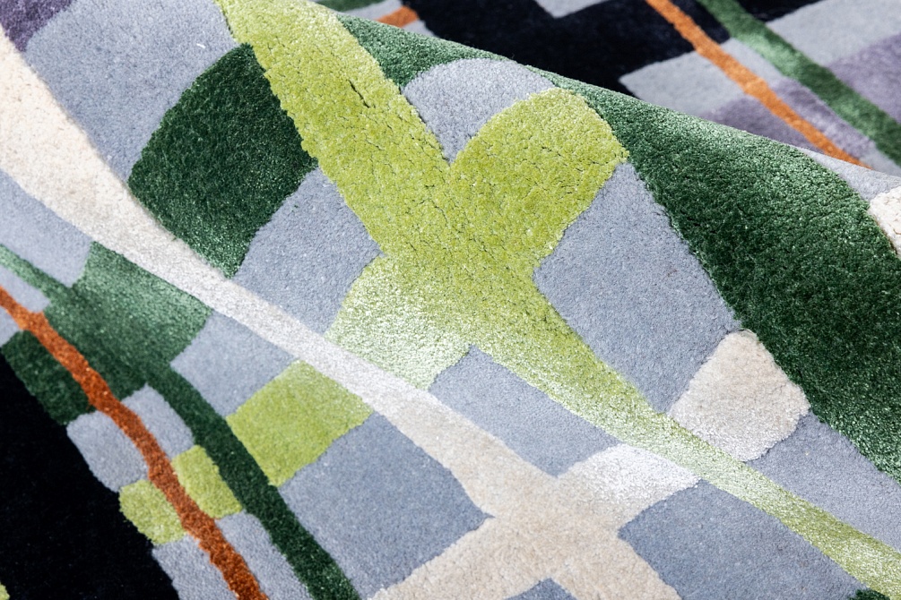 Индийский ковер из шерсти, арт-шёлка и хлопка «Art de Vivre by DETALI» design Elizaveta Popova «FOREST HERBS»