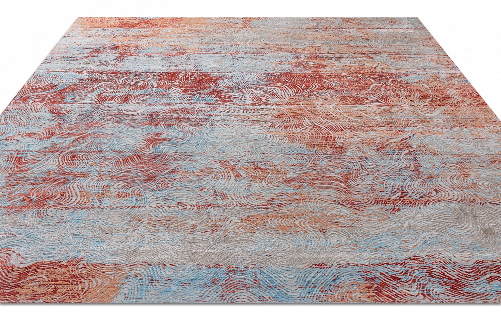 Индийский ковер из шерсти и бамбукового шёлка «UNSTRING» SRB726-CGRAY-CTAN