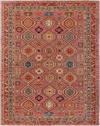 Пакистанский ковер из шерсти «KAZAK ROYAL» 253026-PURPAL-RED 1