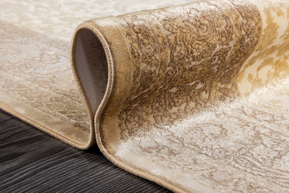 Турецкий ковер из бамбукового шёлка «UNIQUE SILK» 9070B-KEM-KREM