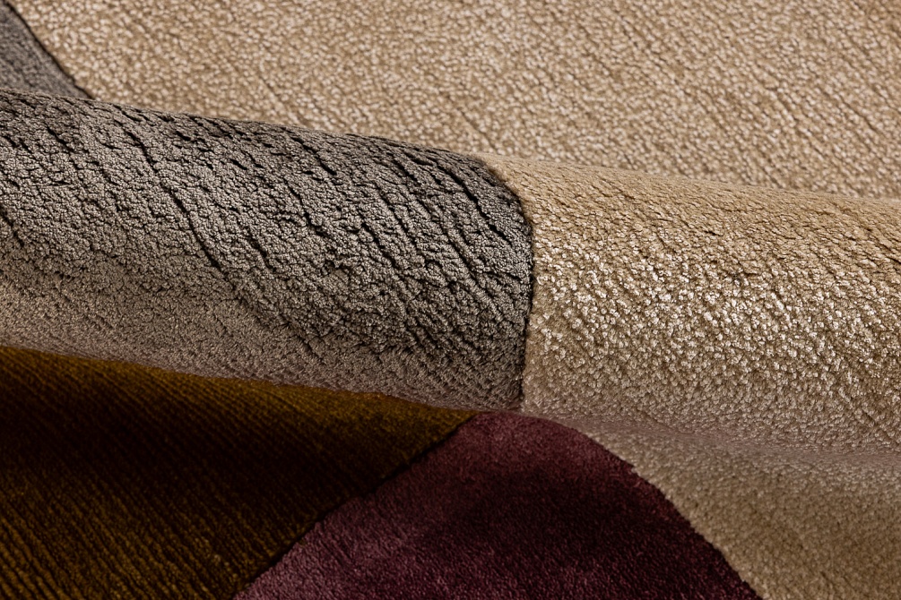 Индийский ковер из шерсти, шёлка и эвкалиптового шёлка «TECTONIC» D1-C5