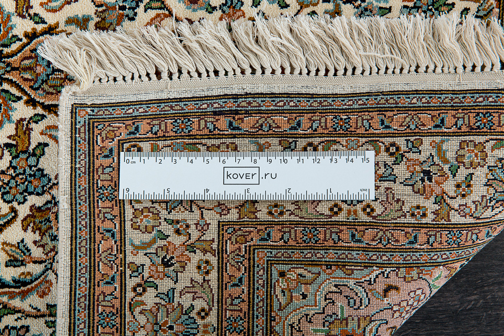 Индийский ковёр из шёлка «KASHMIR SILK 24Х24» LC KASHAN CREAM