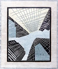 Индийский ковер из шерсти и арт-шёлка «Art de Vivre by DETALI» design Irina Kondrashova «URBAN GEOMETRY-1» 1