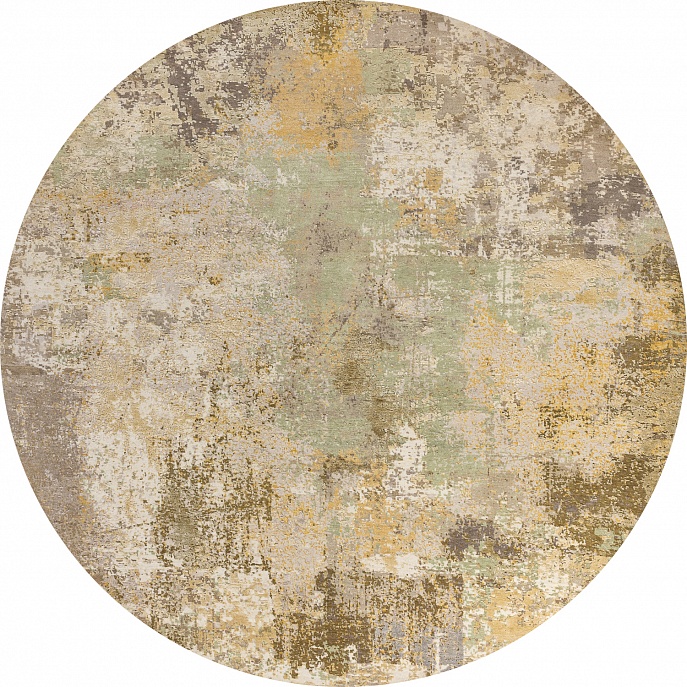 Индийский ковер из шерсти и шёлка «HOLLYWOOD ART» CE9318-GREEN(Round)