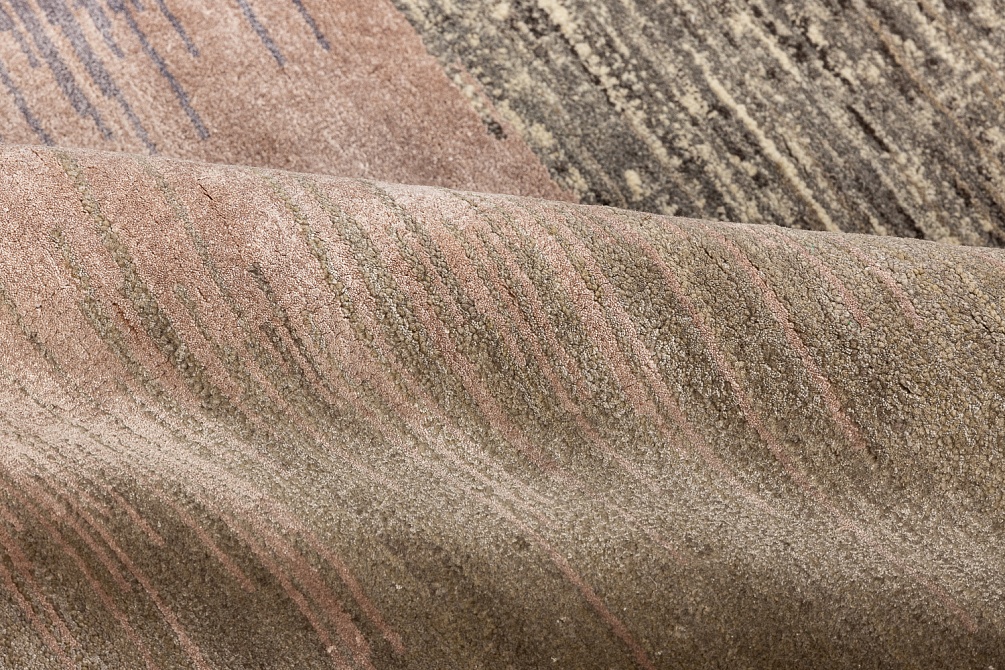 Индийский ковер из бамбукового шёлка, шерсти и хлопка «CHAOS THEORY» ESKM07-NTAUPE-FDENIM 4