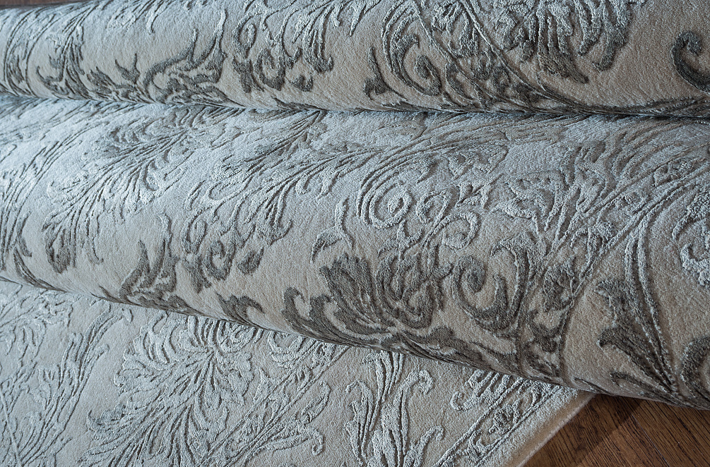 Индийский ковёр из шерсти и арт-шёлка «AGRA R» RO106-CRE-CRE