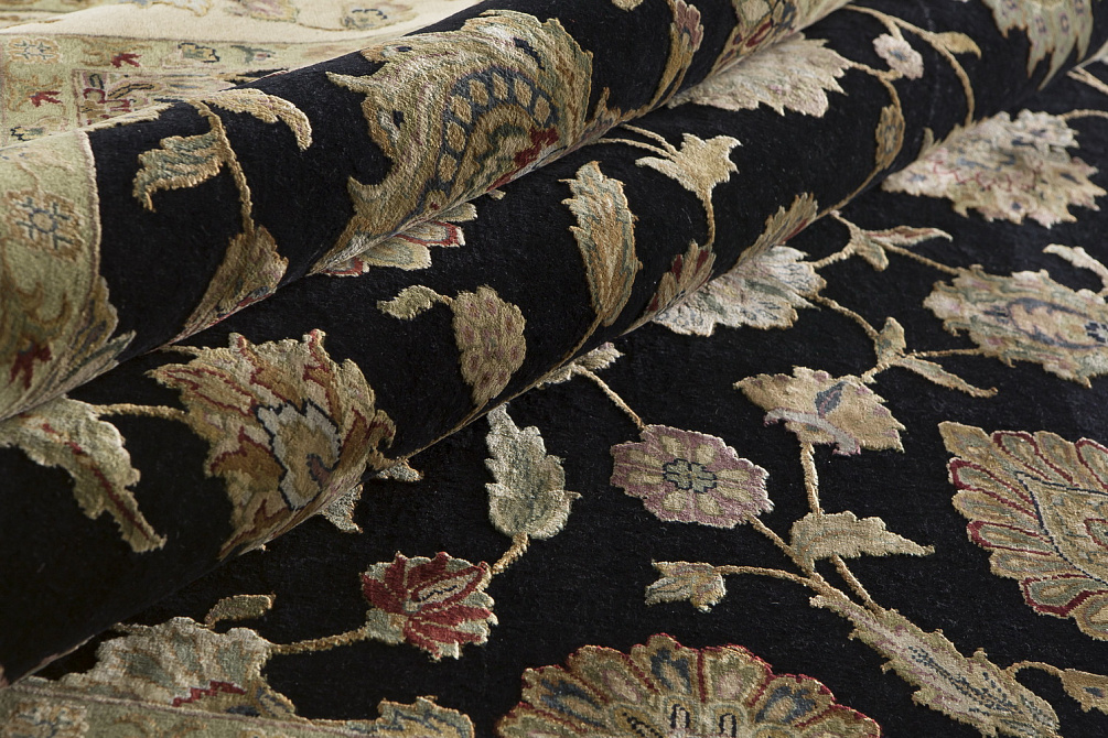 Индийский ковёр из шерсти и шёлка «AURORA 14/14» QNQ03-EBO-LGLD