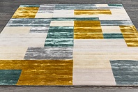 Индийский ковер из шерсти и арт-шёлка «RIVIERA» MONDRIAN-04-BEIGE-GREEN 2