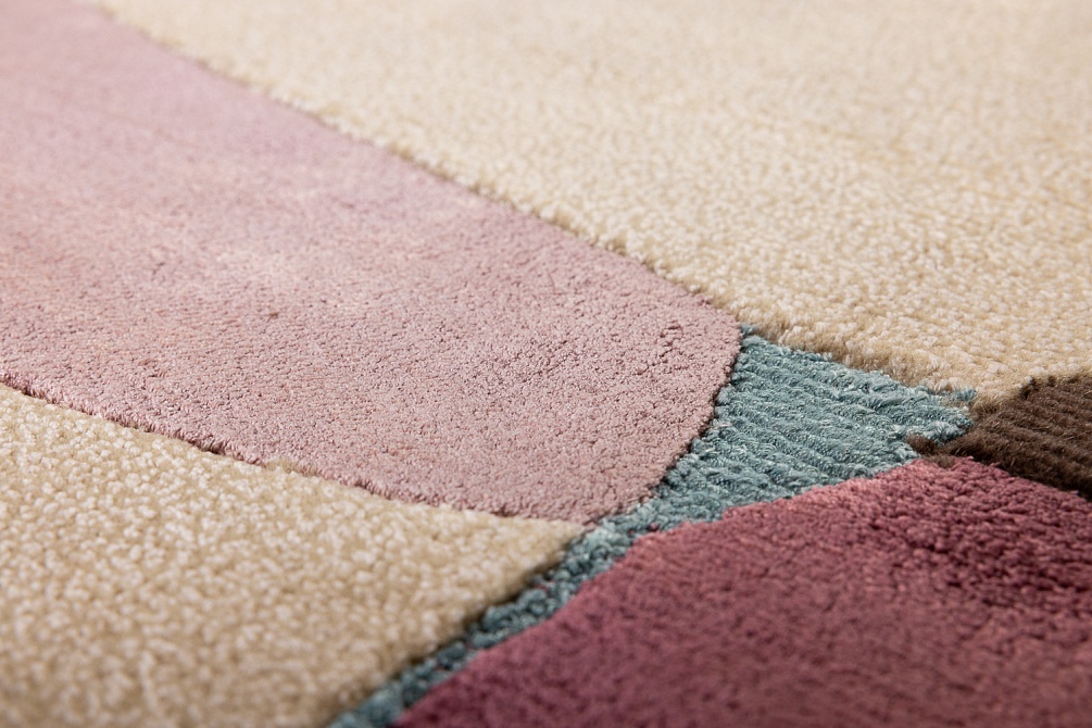 Индийский ковер из шерсти, шёлка и эвкалиптового шёлка «TECTONIC» D1-C5