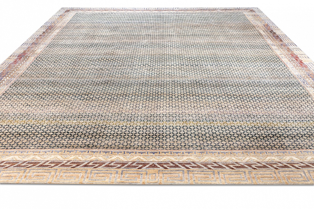 Индийский ковер из шёлка и шерсти «ETHNIC VINTAGE» BJ51-BLK-MIX(369x474) 3