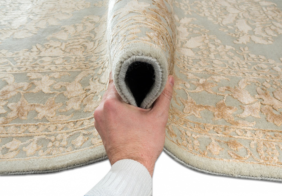 Индийский ковер из шерсти и арт-шёлка «KING OF AGRA» NO9N-LBLU-LBLU