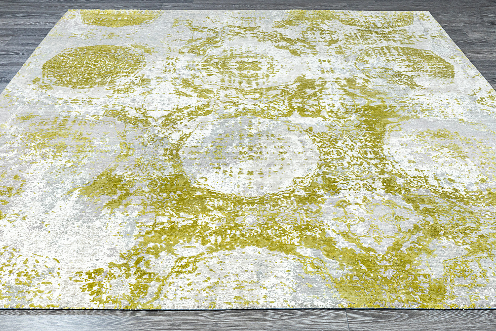 Индийский ковёр из шерсти и шёлка «WEST HOLLYWOOD» PJ23554-GREY-OLIVE