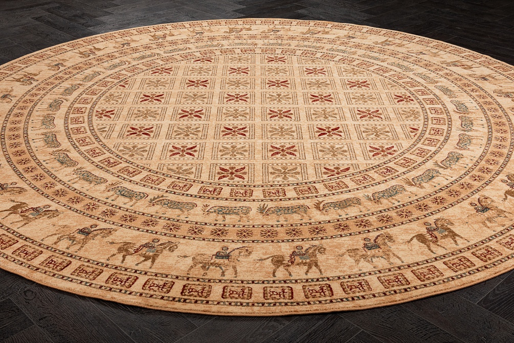 Бельгийский ковер из шерсти «KASHQAI» 4301-100(Round) 2