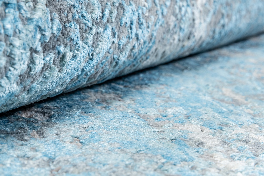 Индийский ковер из шерсти и шёлка «WEST HOLLYWOOD» PJ2103-BLUE-GREY