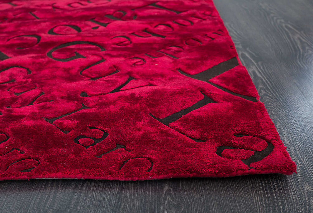 Индийский ковёр из арт-шёлка, шерсти и шкуры «GUY LAROCHE» ARAGON(16)-RED