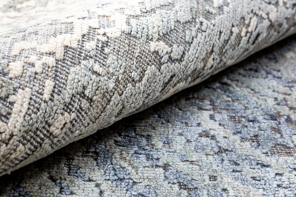 Индийский ковёр из шёлка и шерсти «WEST HOLLYWOOD» M93-GREY