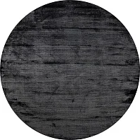 Индийский ковер из шерсти и арт-шёлка «MURUGAN» PLAIN-BLK-D130-BS01(Round) 1