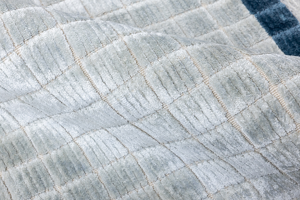 Индийский ковёр из арт-шёлка и шерсти «ORITO» KAN02-DAWN-BLUE