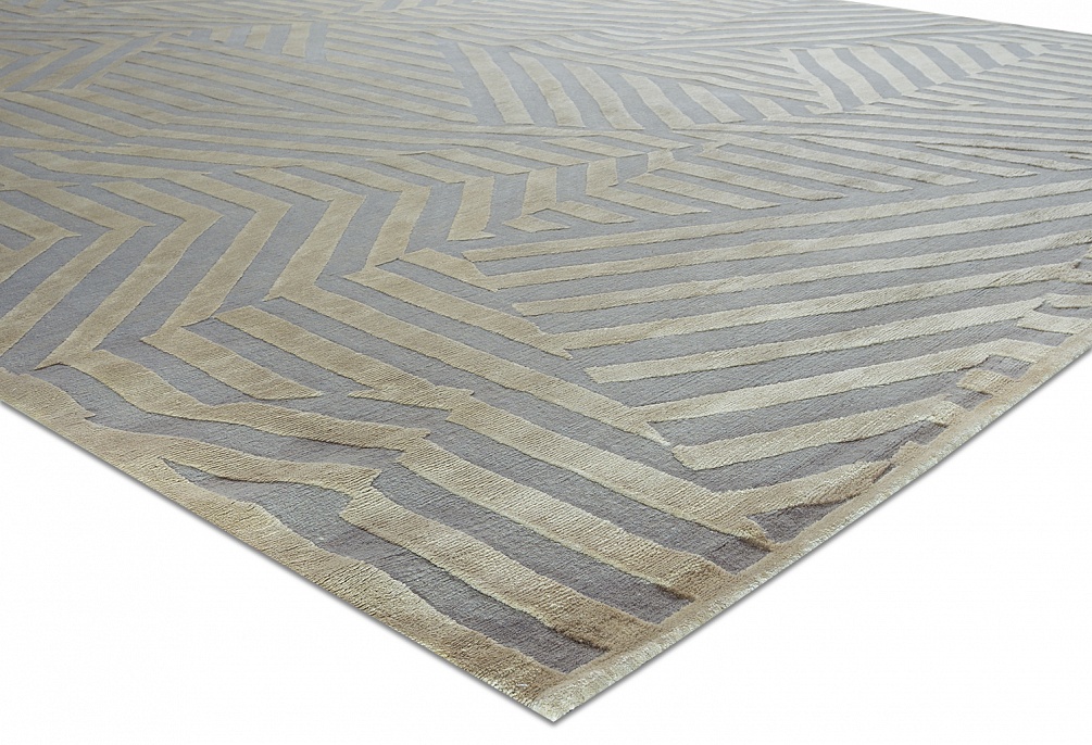 Непальский ковер из шерсти и шёлка «REVERS» C3277A-BK12