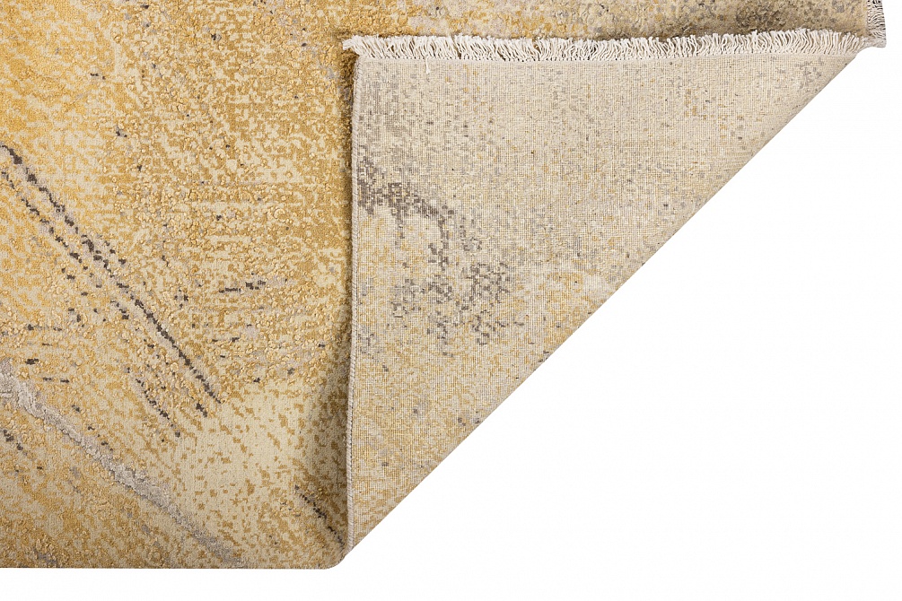 Индийский ковер из шерсти, шёлка и хлопка «HOLLYWOOD ART» CE9296A-CHARCOAL-YELLOW