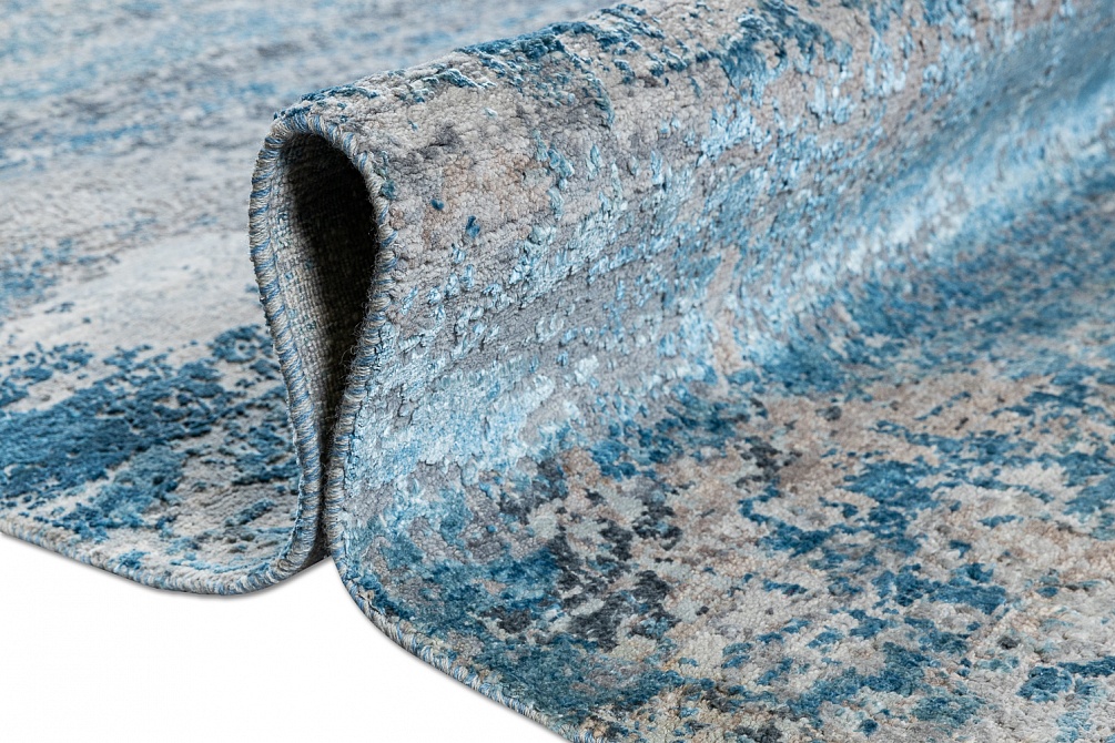 Индийский ковер из шерсти и шёлка «WEST HOLLYWOOD» PJ2103-BLUE-GREY