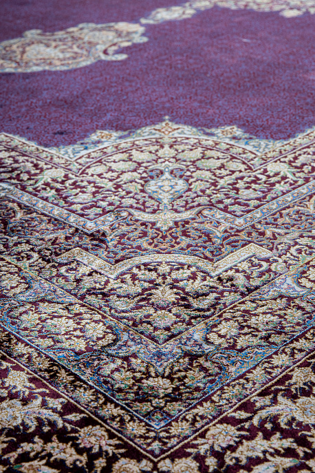 Иранский ковёр из шёлка и модала «MASTERPIECE QUM» 042-21-TORANJ-LAZUR