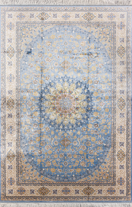Иранский ковер из шёлка и модала «MASTERPIECE QUM» 018-23-1520-BLUE Katrin