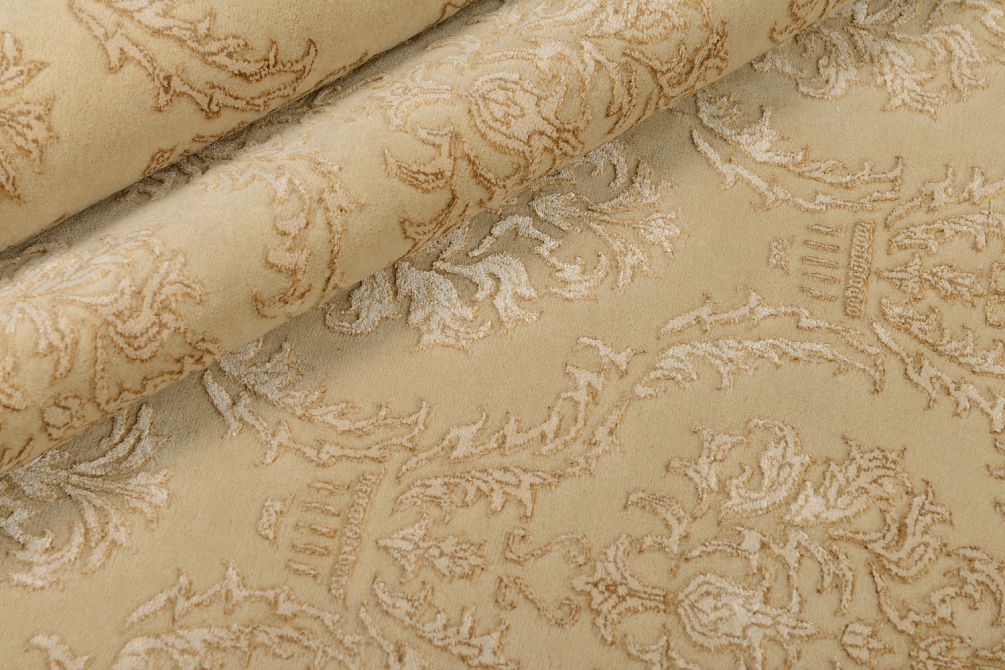 Индийский ковер из шерсти и арт-шёлка «KING OF AGRA» NO67-CRE-CRE14854(Oval)