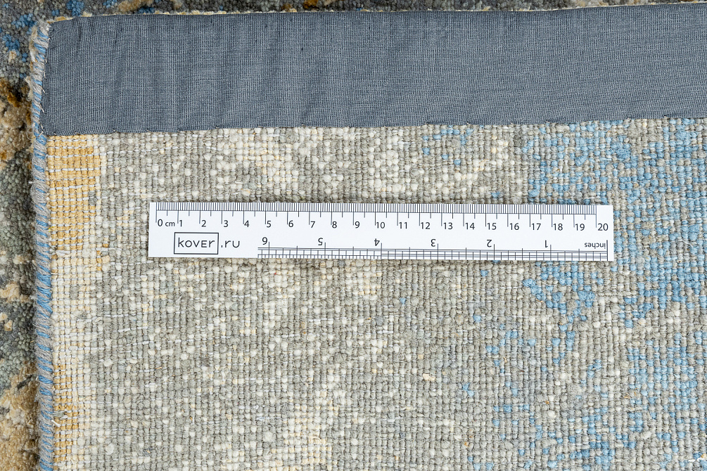 Индийский ковёр из шерсти и шёлка «WEST HOLLYWOOD» PJ2555-BLUE-GOLD
