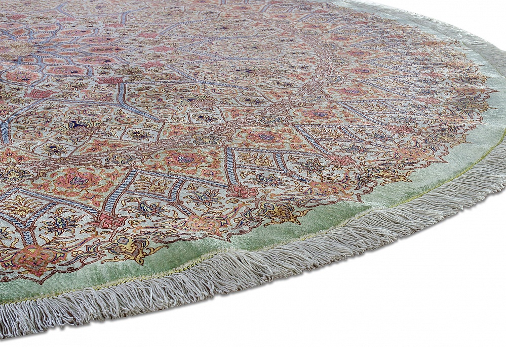 Иранский ковер из шёлка «QOM» 7-147-IR(Round)