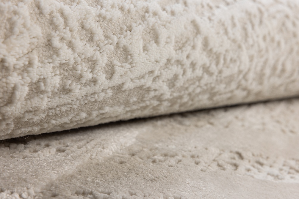 Турецкий ковер из полипропилена и полиэстера «MOON» 6489A-CREAM-L.GREY(Round)