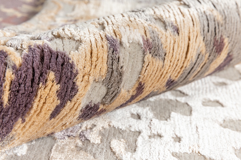 Индийский ковер из арт-шёлка, шерсти и хлопка «CHROME GOLD» 2-MULTI