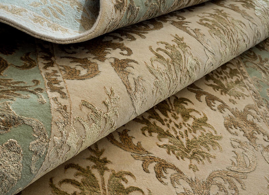 Индийский ковер из шерсти и арт-шёлка «KING OF AGRA» NO68-CRE-LGRN 2