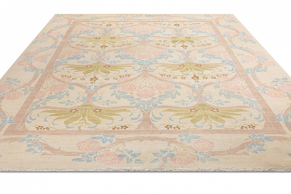 Пакистанский ковер из шерсти «MORRIS A/B 10/10» B40755-SND-PNK