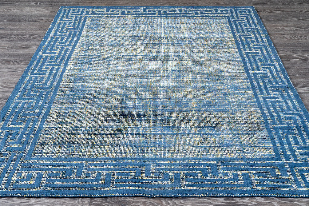 Индийский ковёр из шерсти и арт-шёлка «KONARK» 2021078-NAVY
