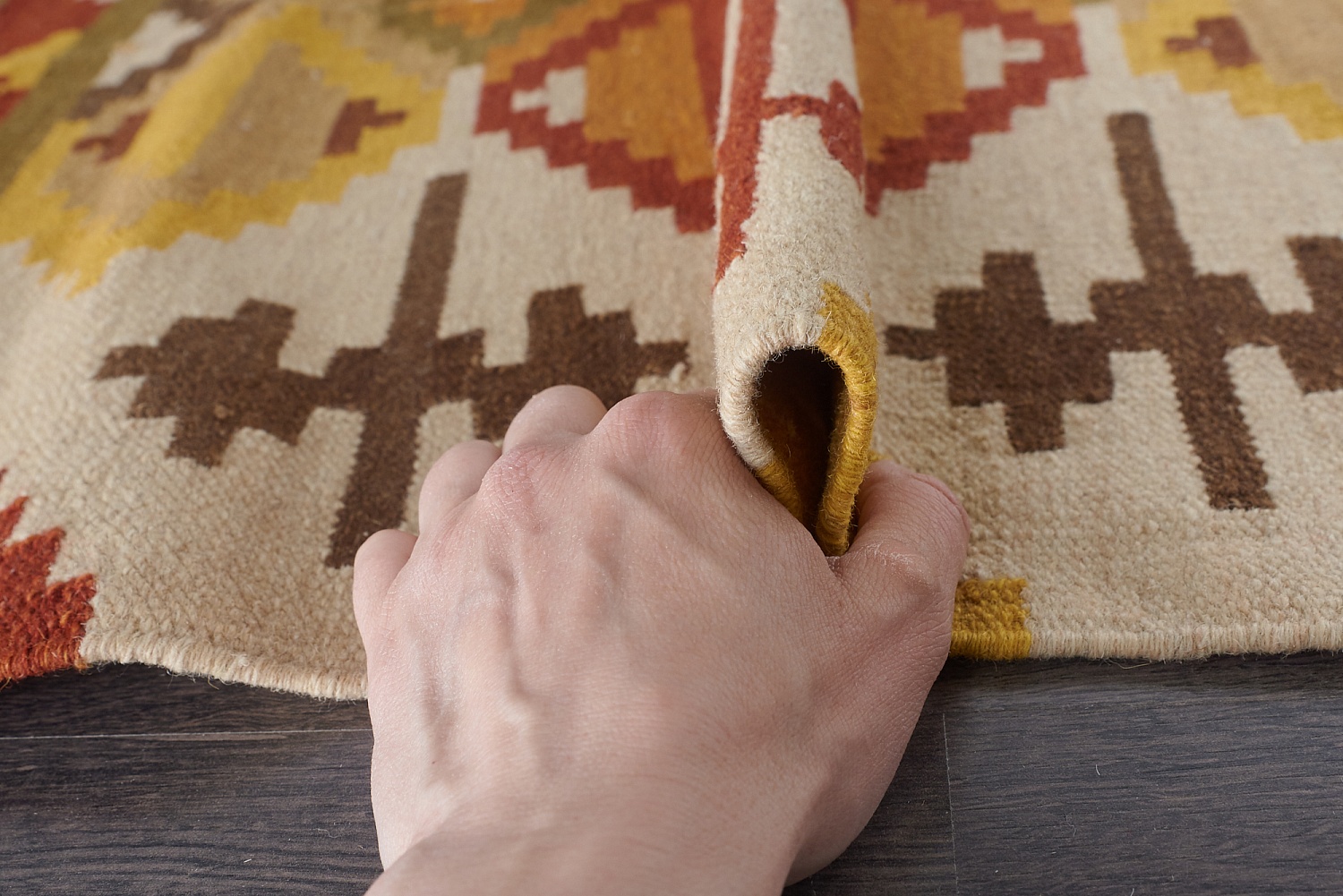 Индийский ковер из шерсти и хлопка «KILIM SUN-DEEP» C1002-MLT