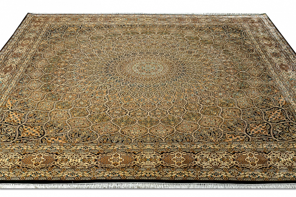 Индийский ковер из шёлка «KASHMIR SILK 24Х24» CELING GREEN