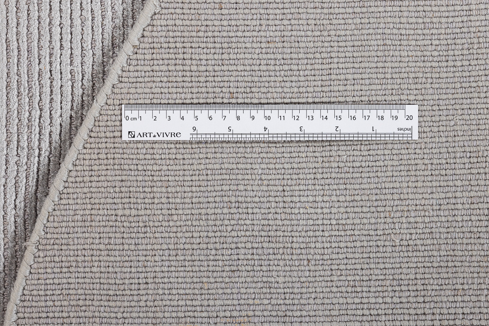 Индийский ковер из шерсти и арт-шёлка «MURUGAN» PLAIN-GRY-WAR-BN08/D106(Round)
