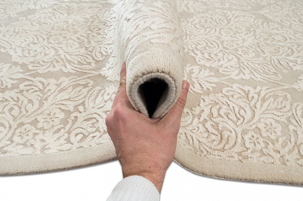 Индийский ковер из шерсти и арт-шёлка «KING OF AGRA» NO200-COLOR100-1-CRE-1