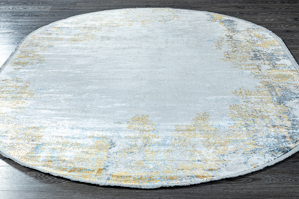 Турецкий ковер из эвкалиптового шёлка и акрила «OLIMPOS» 9029B-B.L.GRY-B.O.GRY(Oval)