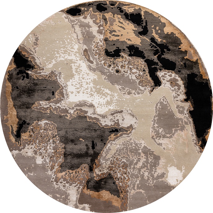 Индийский ковер из шерсти и бамбукового шёлка «VELVET MIRAGE» CONTINENT(Round) 1