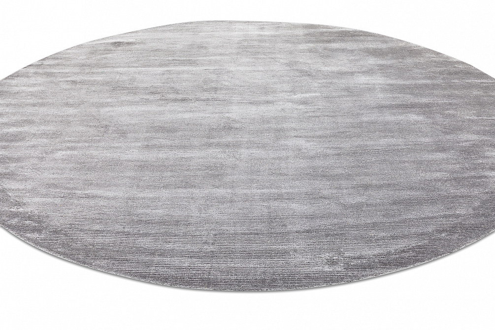 Индийский ковер из шерсти и арт-шёлка «MURUGAN» PLAIN-GRY-WAR-BN08/D106(Round)
