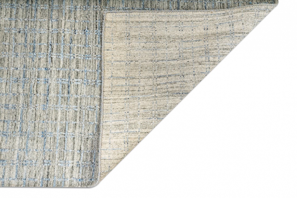 Индийский ковер из арт-шёлка и шерсти «DJOTTO» BFE-SILVER-BLUE